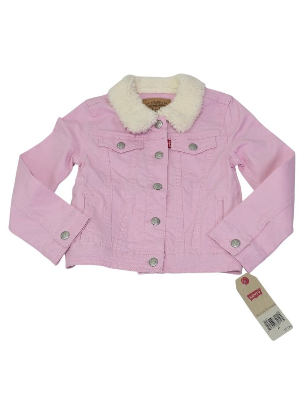 Levi's Girls Pink Denim Trucker Unlined Jacket Size 4T